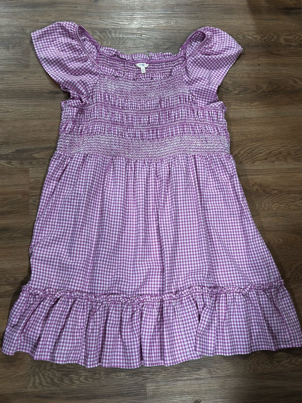 Terra & Sky Pink Gingham Smocked Dress